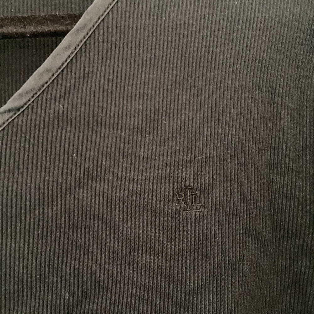 Navy ribbed Lauren Ralph Lauren thermal top - Picture 4 of 6